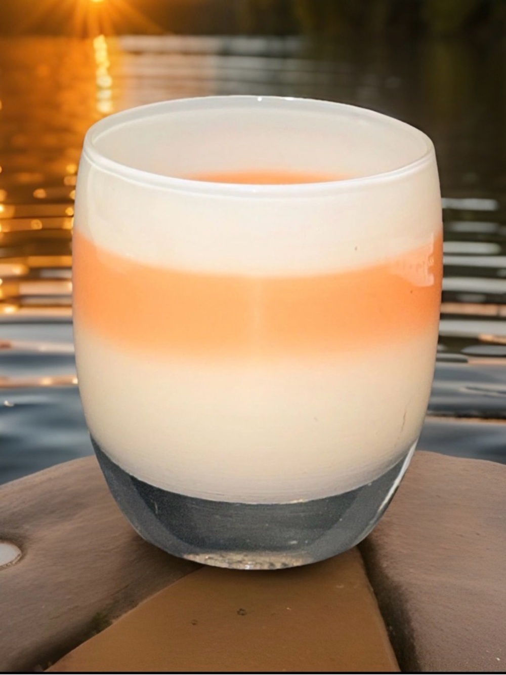 RARE~Glassybaby "Warm & Fuzzy" Hand Blown Glass Votive Candle Holder Pre Trisk